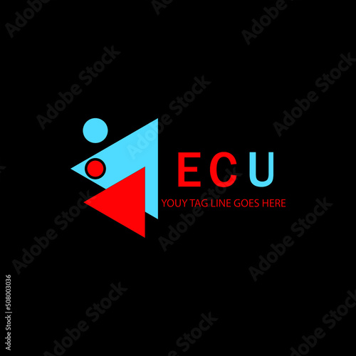ECU letter logo creative design with vector graphic