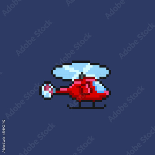 helicopter in pixel art style