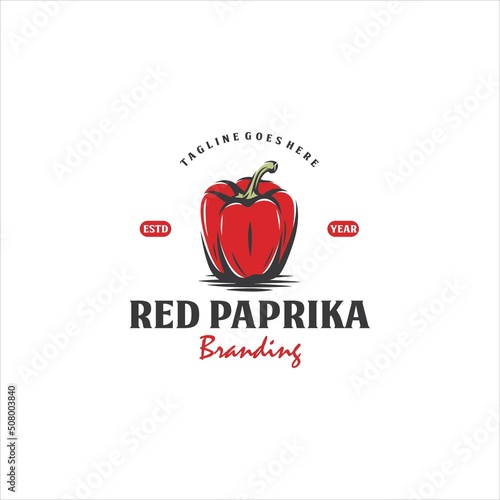 Paprika Red Chili Jalapeno Logo Design Vector Image