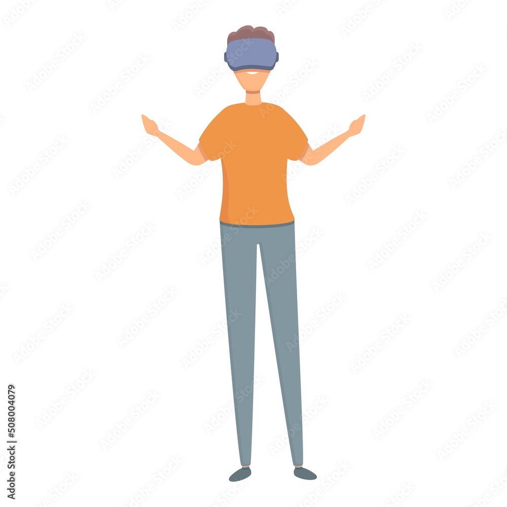 Vr headset icon cartoon vector. Online video. Walk gallery