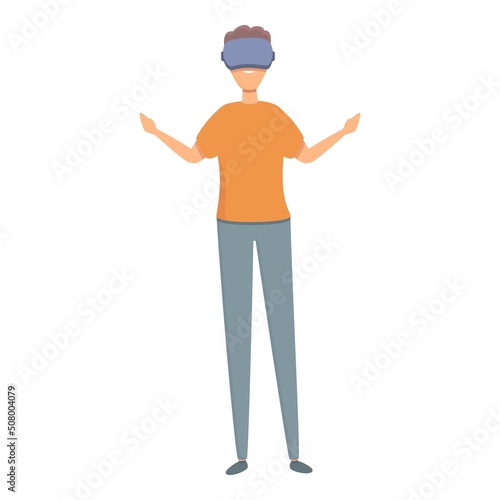 Vr headset icon cartoon vector. Online video. Walk gallery