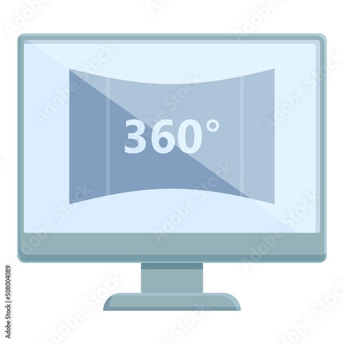 360 online tour icon cartoon vector. Virtual video. Agency home