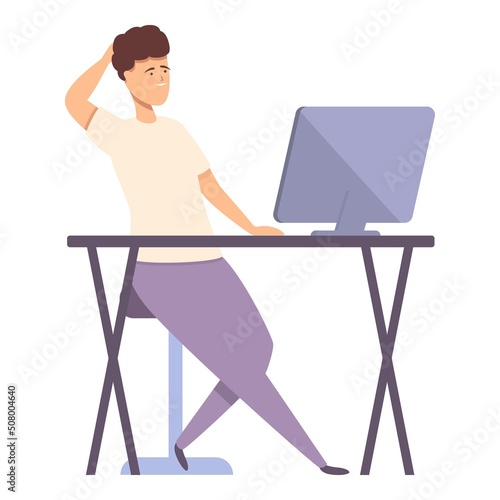 Freelancer passive income icon cartoon vector. Money freedom. Salary job