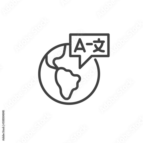 Foreign language line icon