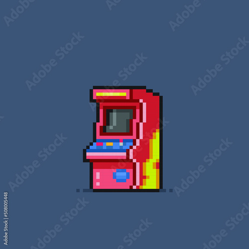 arcade machine in pixel art style