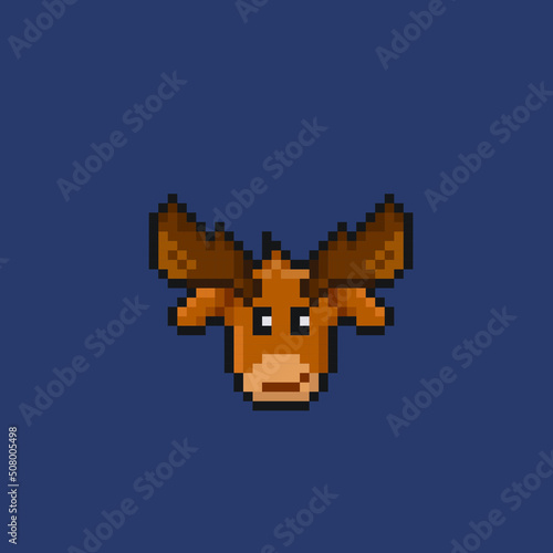 moose head in pixel art style