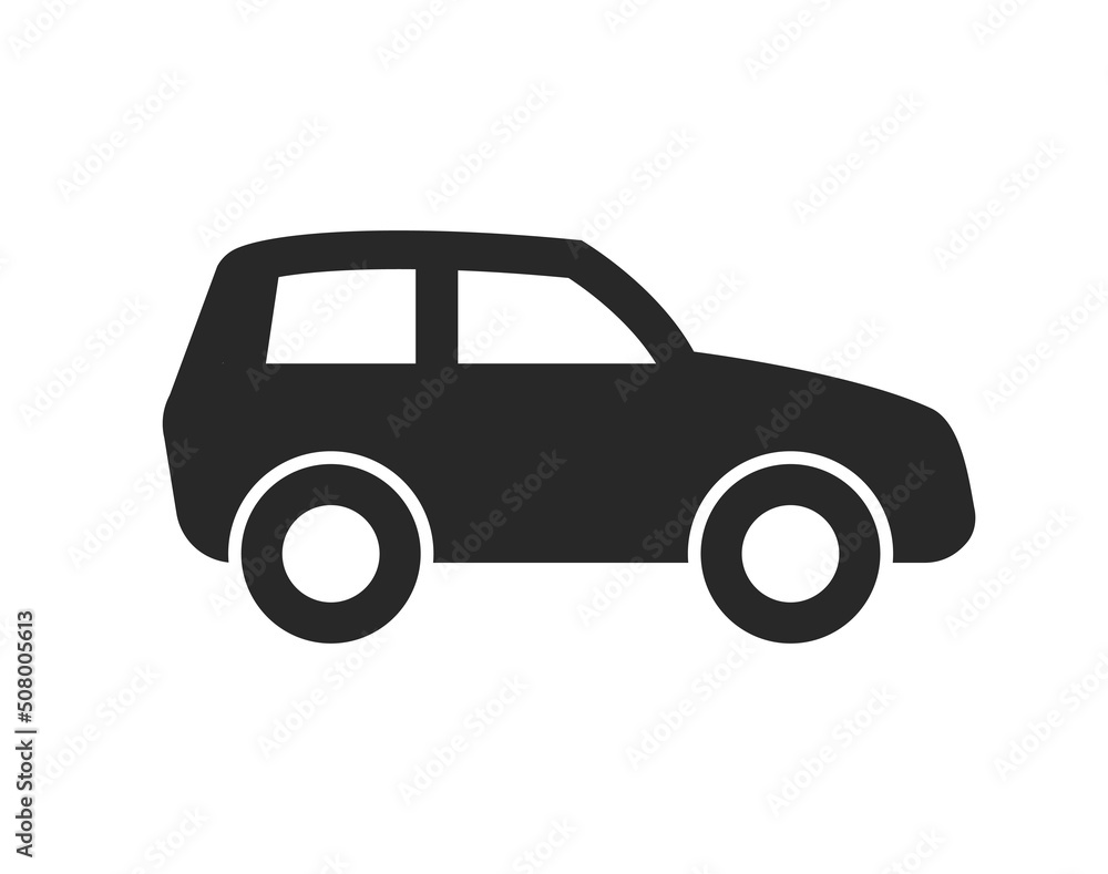 simple hatchback car silhouette icon