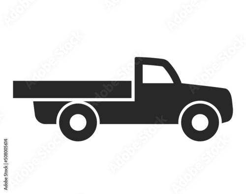 simple pickup truck silhouette icon photo
