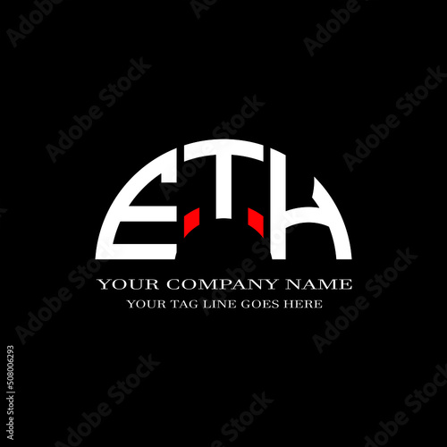 ETH letter logo creative design with vector graphic