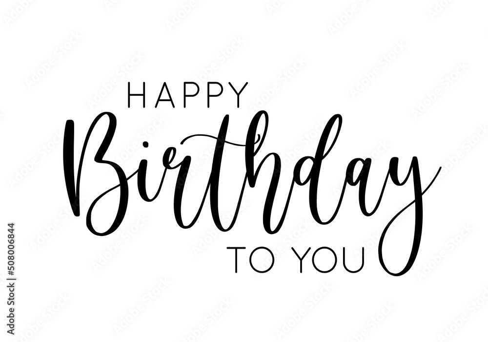 Vector illustration of Happy Birthday handwritten modern brush lettering. Greeting card, invitation, banner, print design isolated on white background Vector illustration of Happy Birthday handwritten modern brush lettering. Greeting card, invitation, banner, print design isolated on white background
