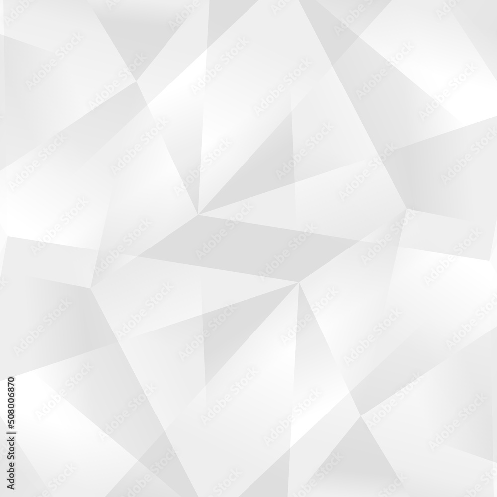 Obraz premium Abstract white geometric background. Modern minimalist design. Vector illustration with triangles and lines. Monochrome light 3d futuristic design with polygonal diamond shapes in white gradient