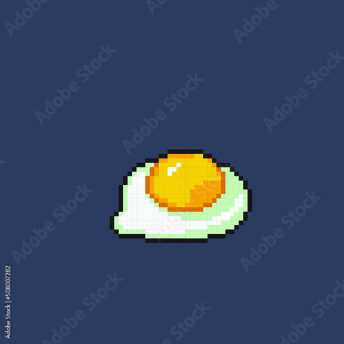 fried egg in pixel art style