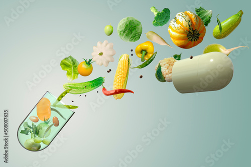 Two-component hard starch capsule and various  vegetables