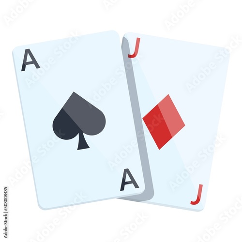 Casino cards icon cartoon vector. Poker card. Deck game