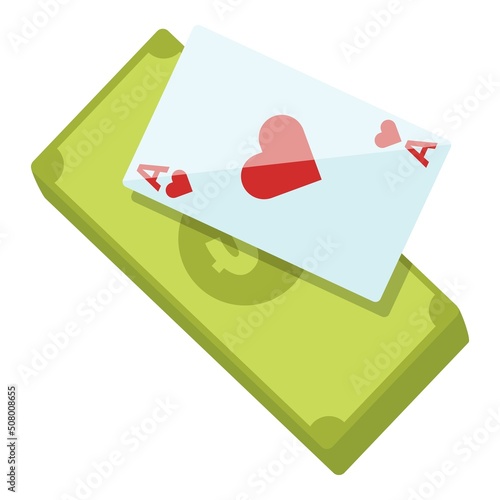 Dollar play card icon cartoon vector. Casino jack. Deck game