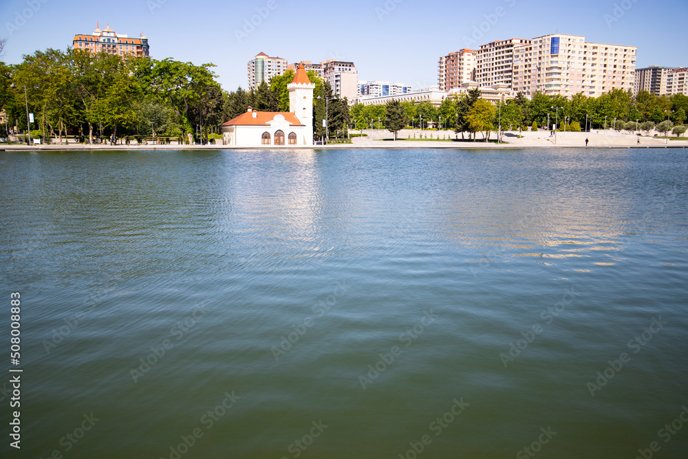 beautiful viewing lake in the city center