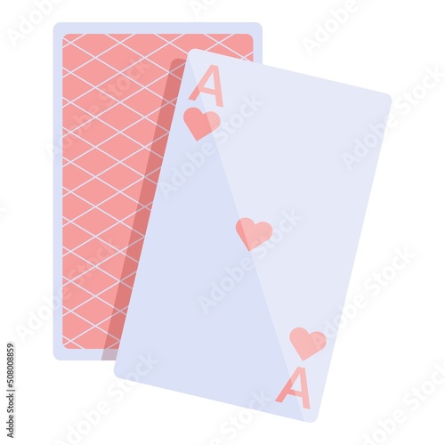 Deck game cards icon cartoon vector. Casino card. Hand play