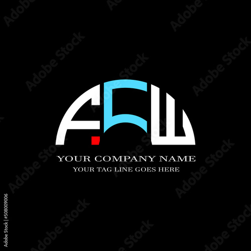 FCW letter logo creative design with vector graphic photo