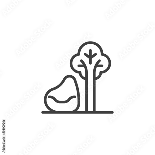Open space area line icon
