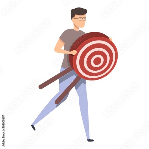 Strategic arch target icon cartoon vector. Unit business. Test marketing