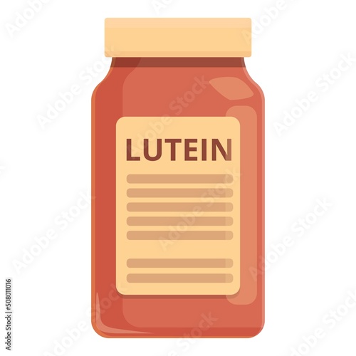Lutein supplement icon cartoon vector. Food vitamin. Herbal health