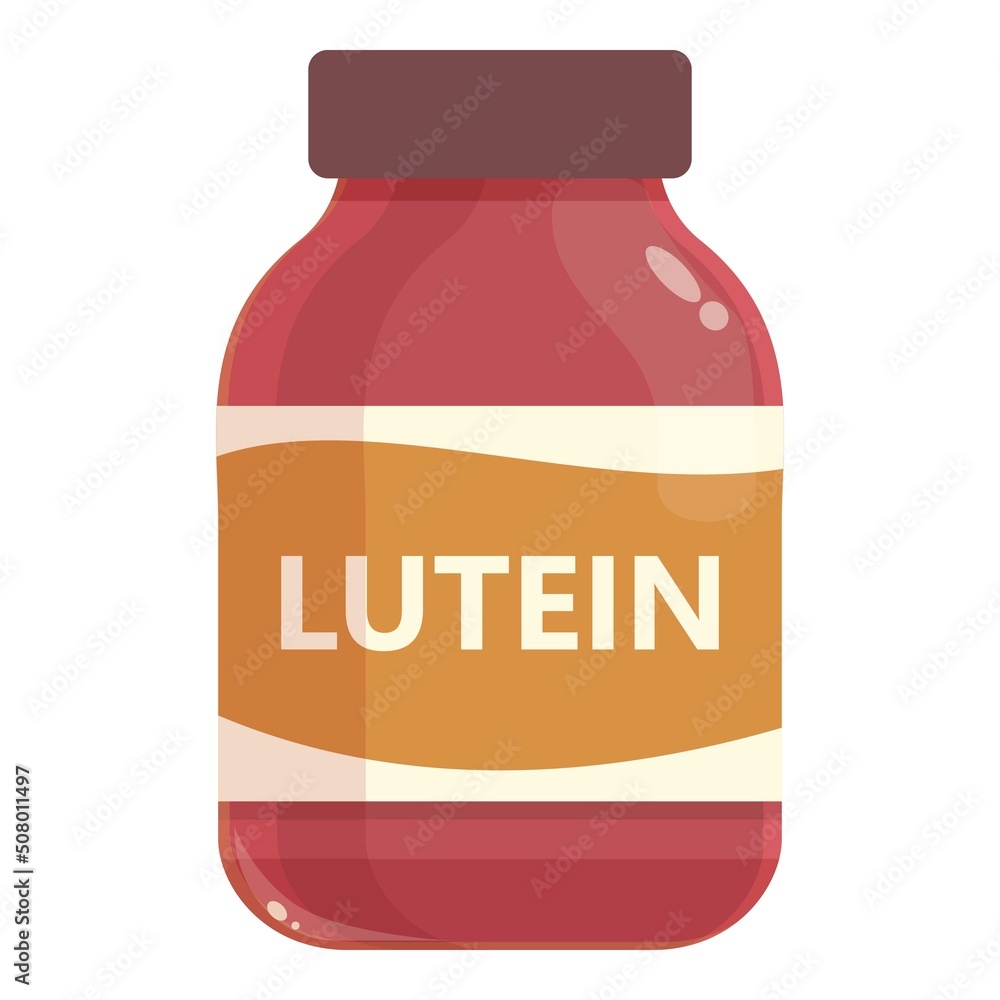 Lutein system jar icon cartoon vector. Medicine care. Healthy product Lutein system jar icon cartoon vector. Medicine care. Healthy product