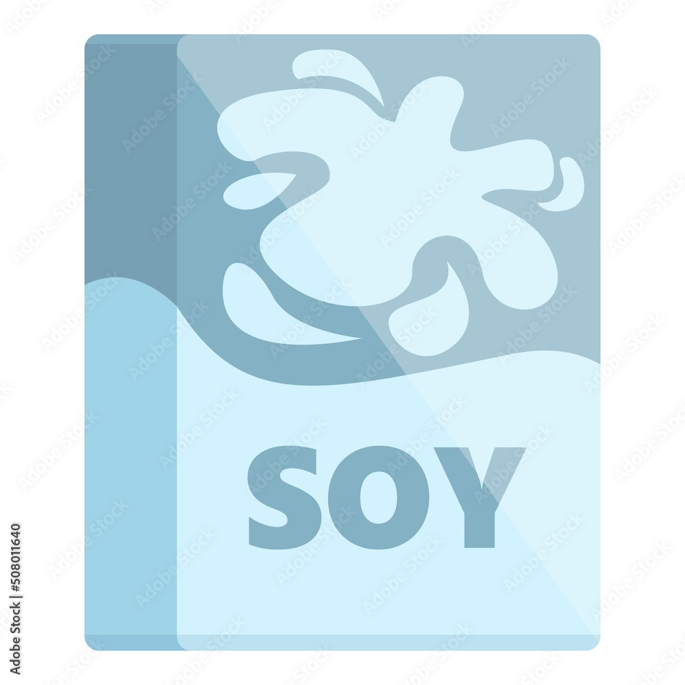 Fototapeta premium Soy milk pack icon cartoon vector. Food stevia. Vegan alternative