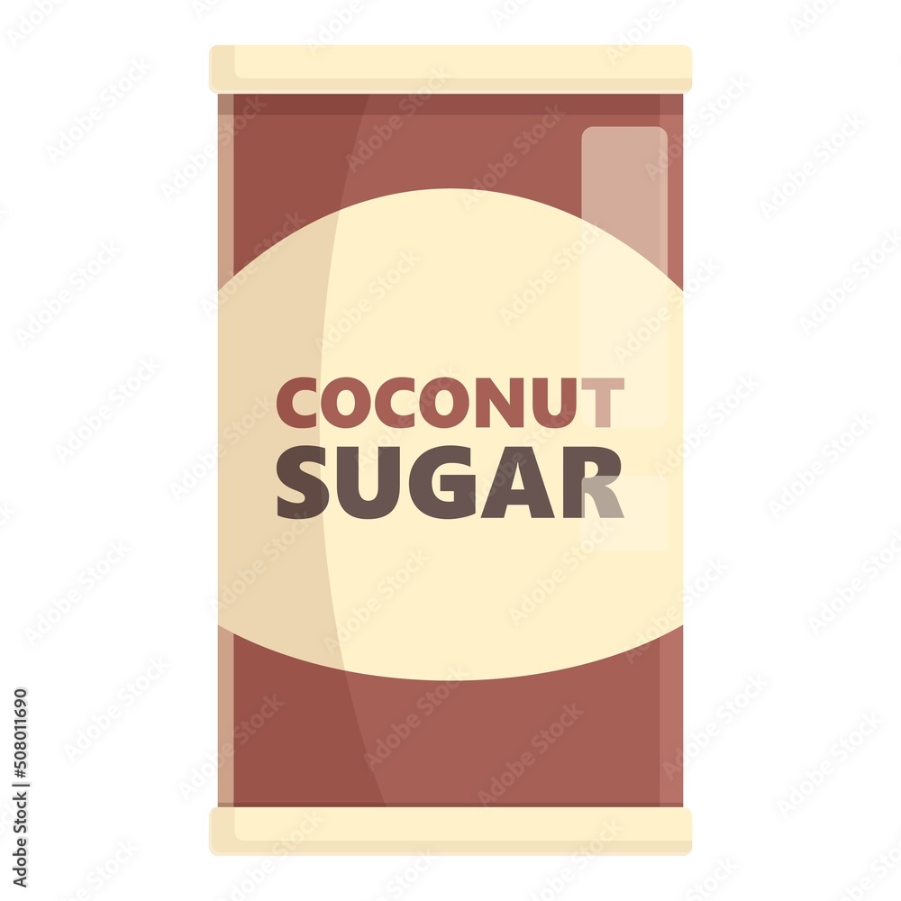 Coconut sugar icon cartoon vector. Food substitute. Vegan syrup Coconut sugar icon cartoon vector. Food substitute. Vegan syrup