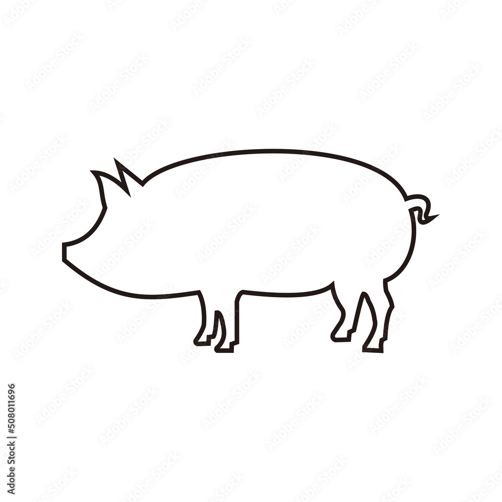Pig icon vector illustration sign Pig icon vector illustration sign