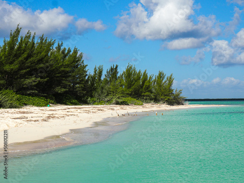 beautiful Caribbean Beach with turquoise water 