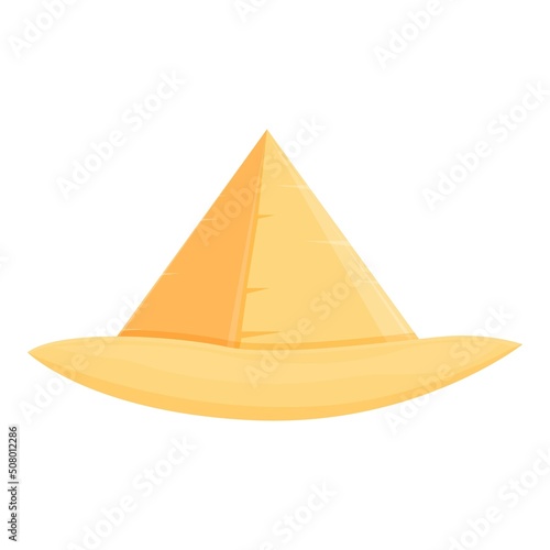 Desert pyramid icon cartoon vector. Ancient egypt. Sand cairo