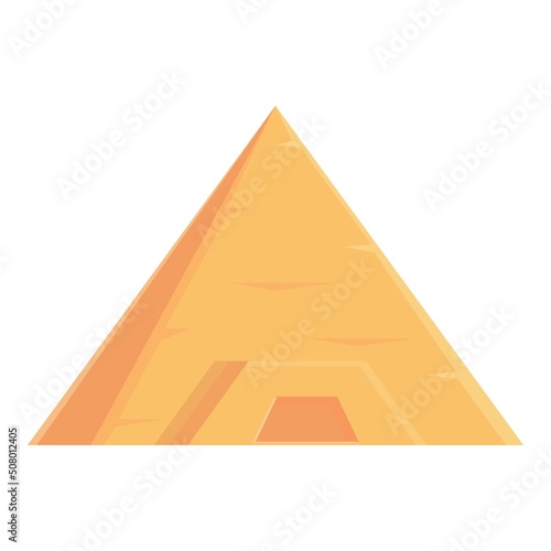 Landscape pyramid icon cartoon vector. Ancient desert. Cairo sand