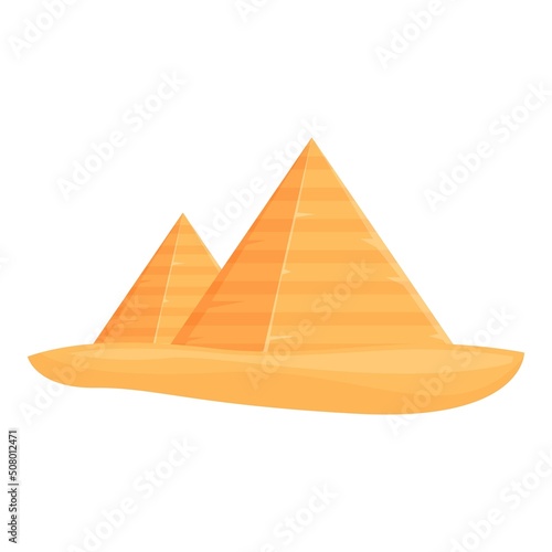 Old sand pyramid icon cartoon vector. Ancient desert. Giza cairo