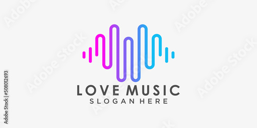 music logo design with modern concept premium vector