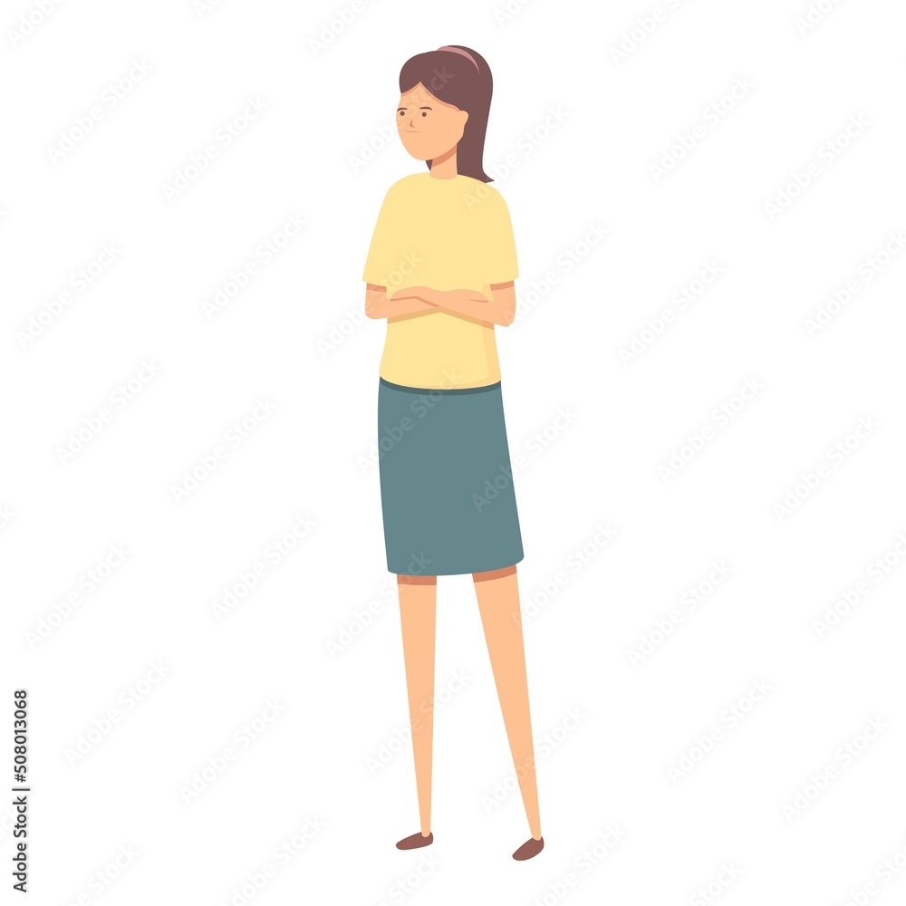 Woman waiting icon cartoon vector. Social emotion. Business marketing Woman waiting icon cartoon vector. Social emotion. Business marketing