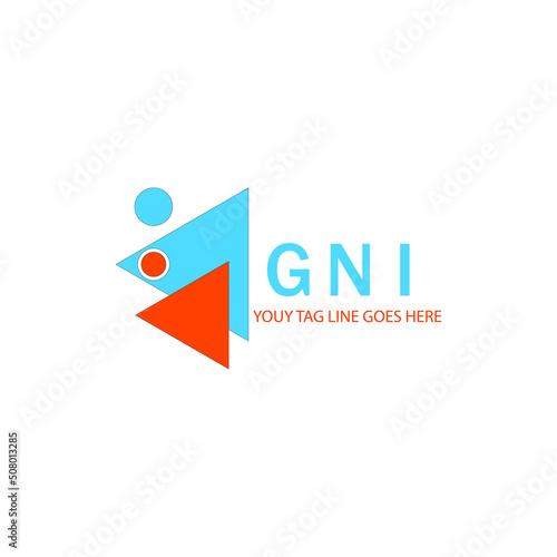 GNI letter logo creative design with vector graphic photo
