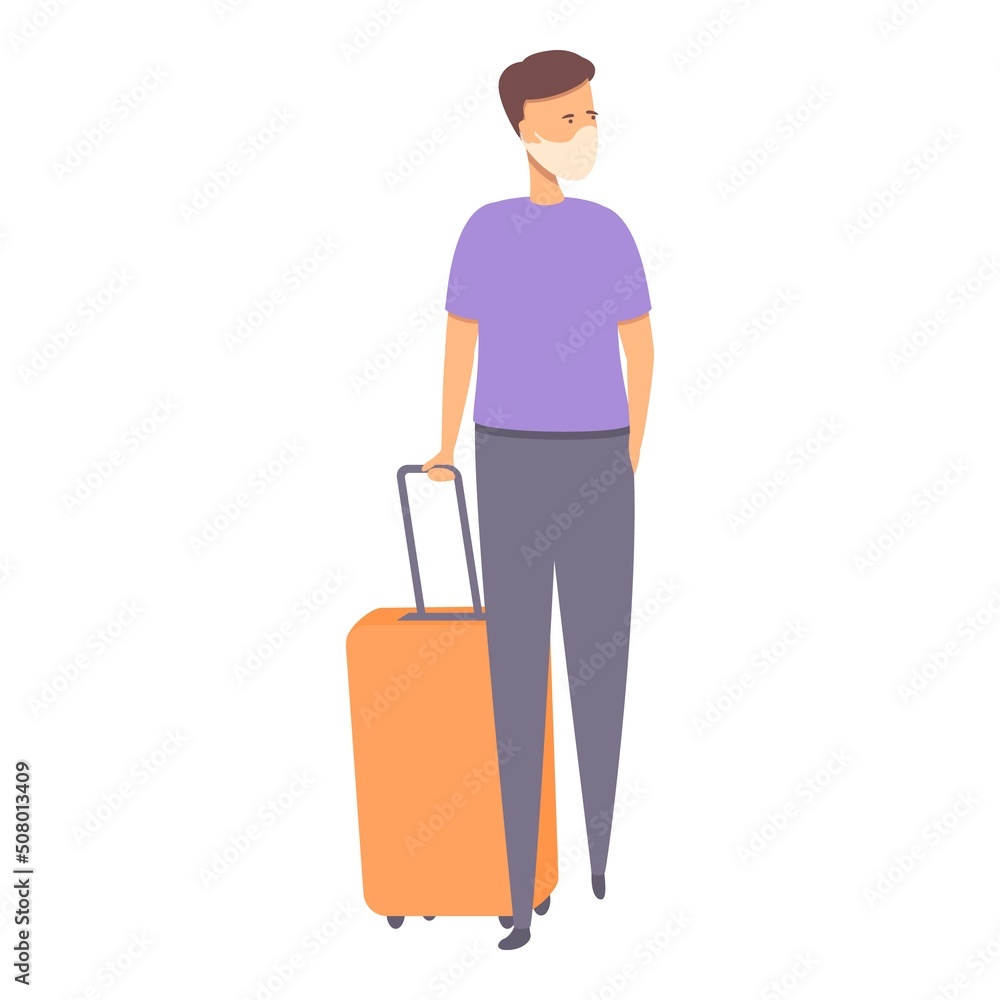 Travel airport icon cartoon vector. Mask vacation. Face trip Travel airport icon cartoon vector. Mask vacation. Face trip