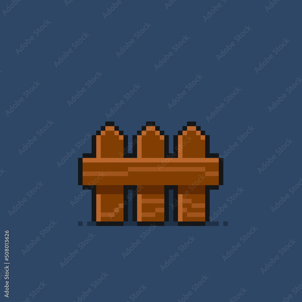 wooden fence in pixel art style