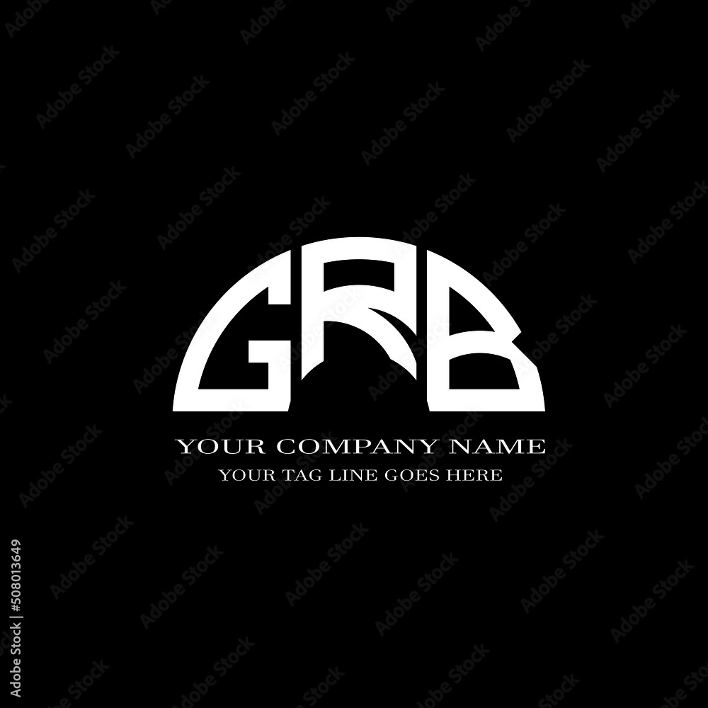 GRB letter logo creative design with vector graphic - obrazy, fototapety, plakaty 