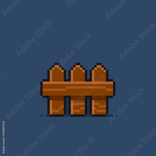 wooden fence in pixel art style