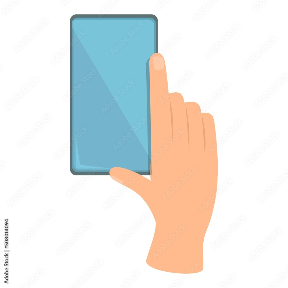 Phone touch app icon cartoon vector. Hand screen. Mobile cell