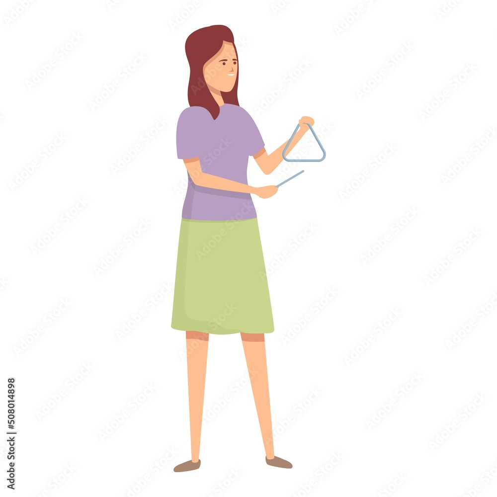 Girl band icon cartoon vector. Music school. Talent instrument Girl band icon cartoon vector. Music school. Talent instrument