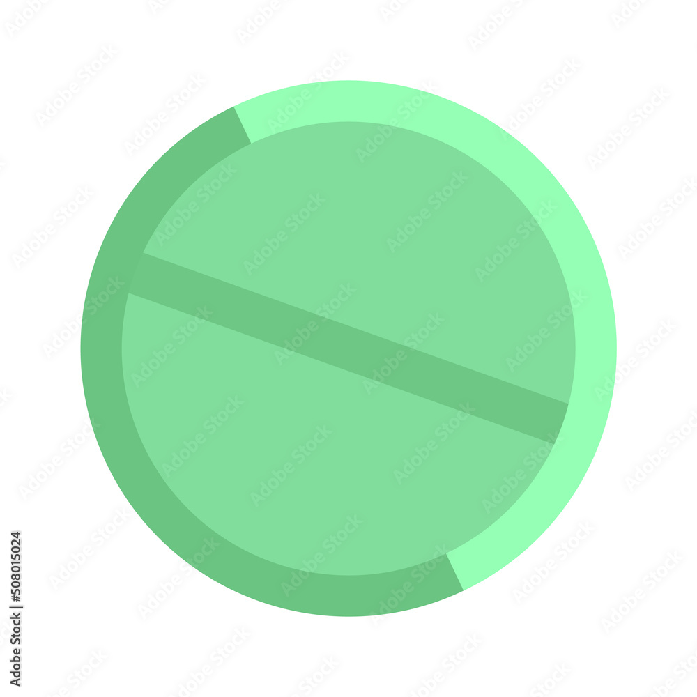 Round pill Medical icon. Vector illustration