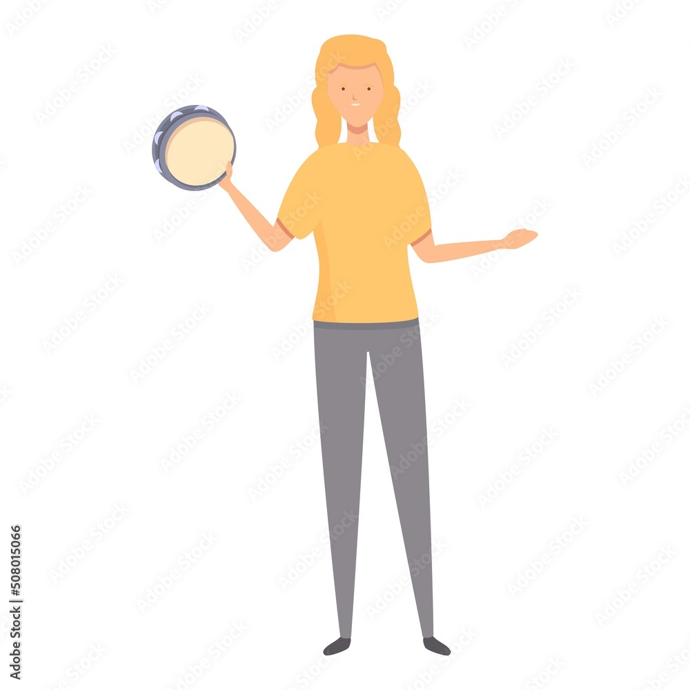 Smiling girl music play icon cartoon vector. Singer kid. Song piano Smiling girl music play icon cartoon vector. Singer kid. Song piano
