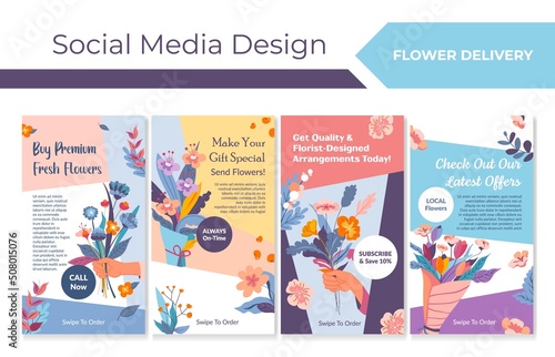 Flower delivery advertising at online network set