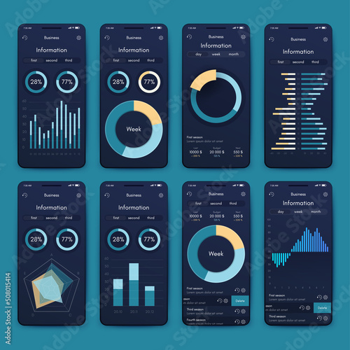 Vector graphics infographics with mobile phone. Template for creating mobile applications, workflow layout, diagram, banner, web design, business reports