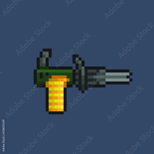 heavy machine gun in pixel art style