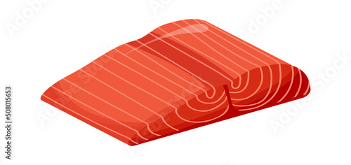 Red fish fillet Seafood icon. Vector illustration