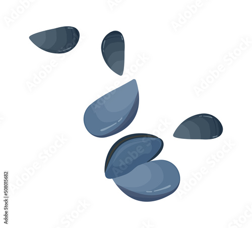 Sea mussels Seafood icon. Vector illustration