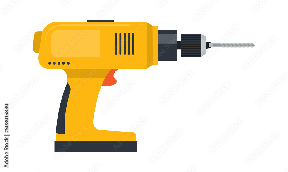 Electric drill Construction Tool Icon. Vector illustration